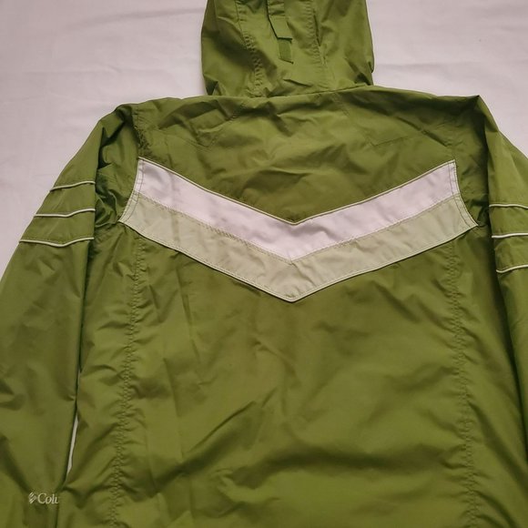 Columbia Girls Youth Full Zip Windbreaker Raincoat Jacket Green/White Size 18/20 - Picture 8 of 16